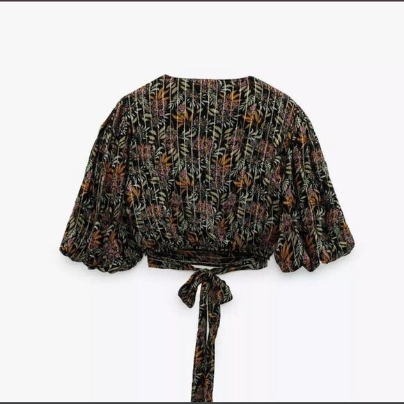 ZARA FLORAL PRINTED TOP Size L NEW WITH TAG! - Picture 2 of 4